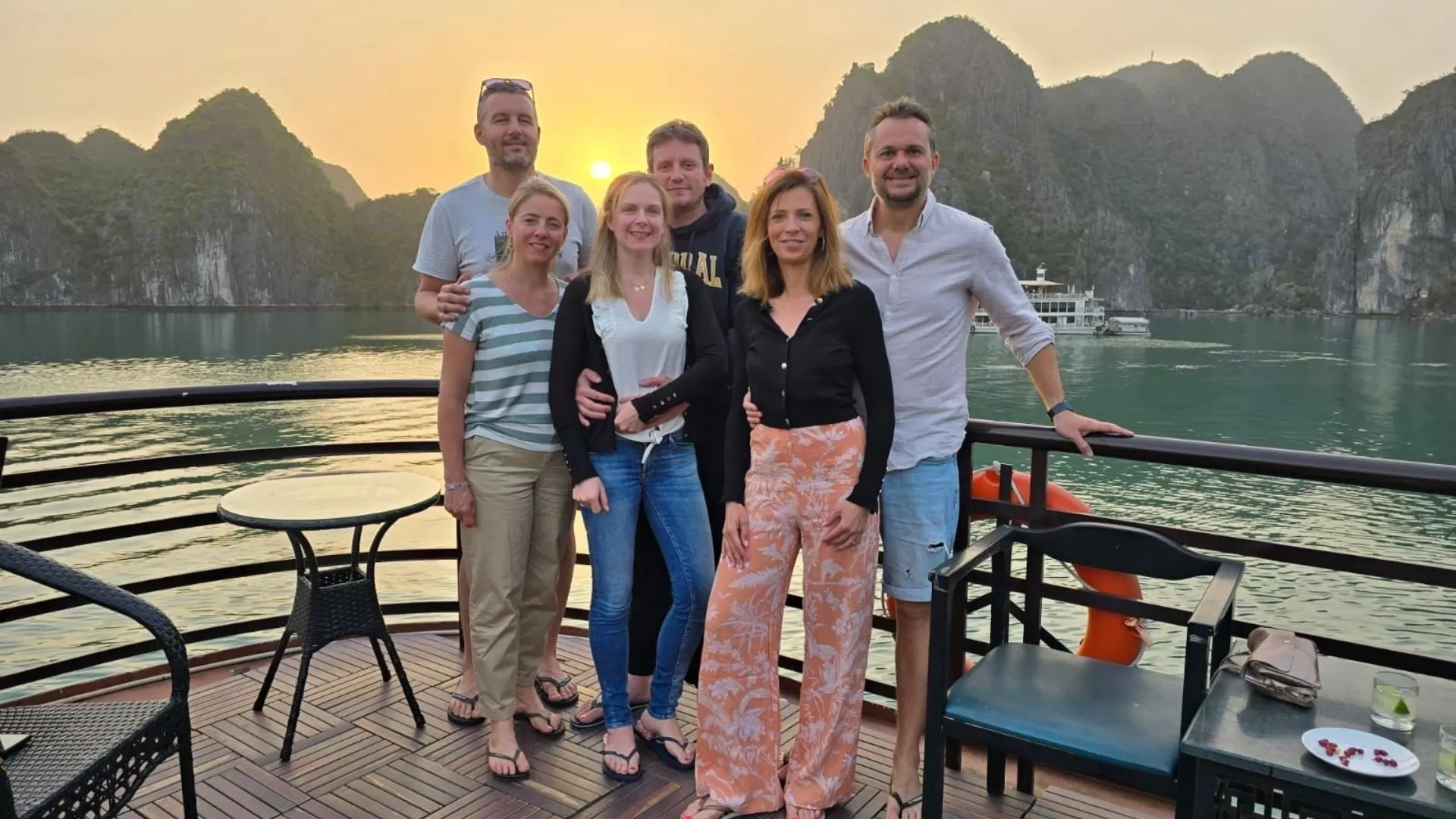 Family of Mr.David in Halong trip - Hanoi Voyages' costumer
