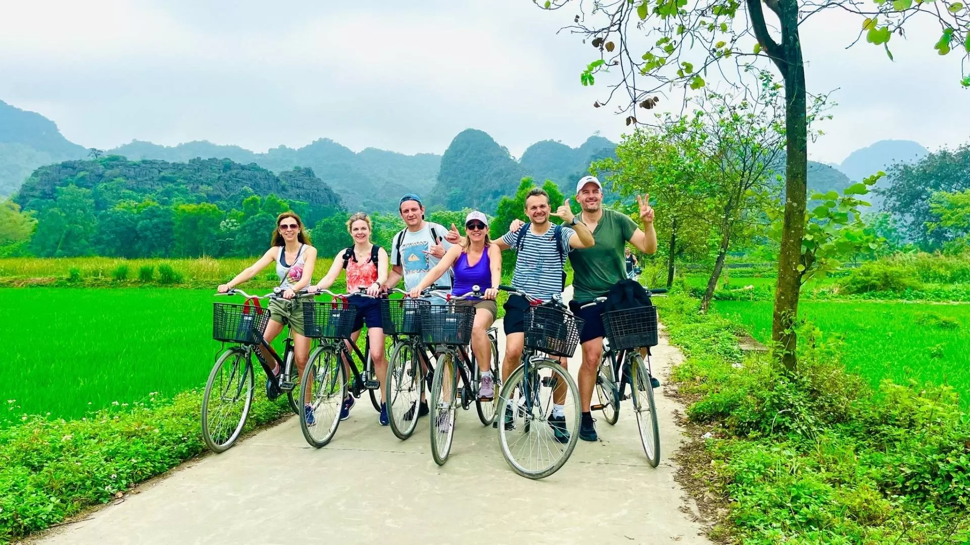 Riding through quiet villages in Ninh Binh