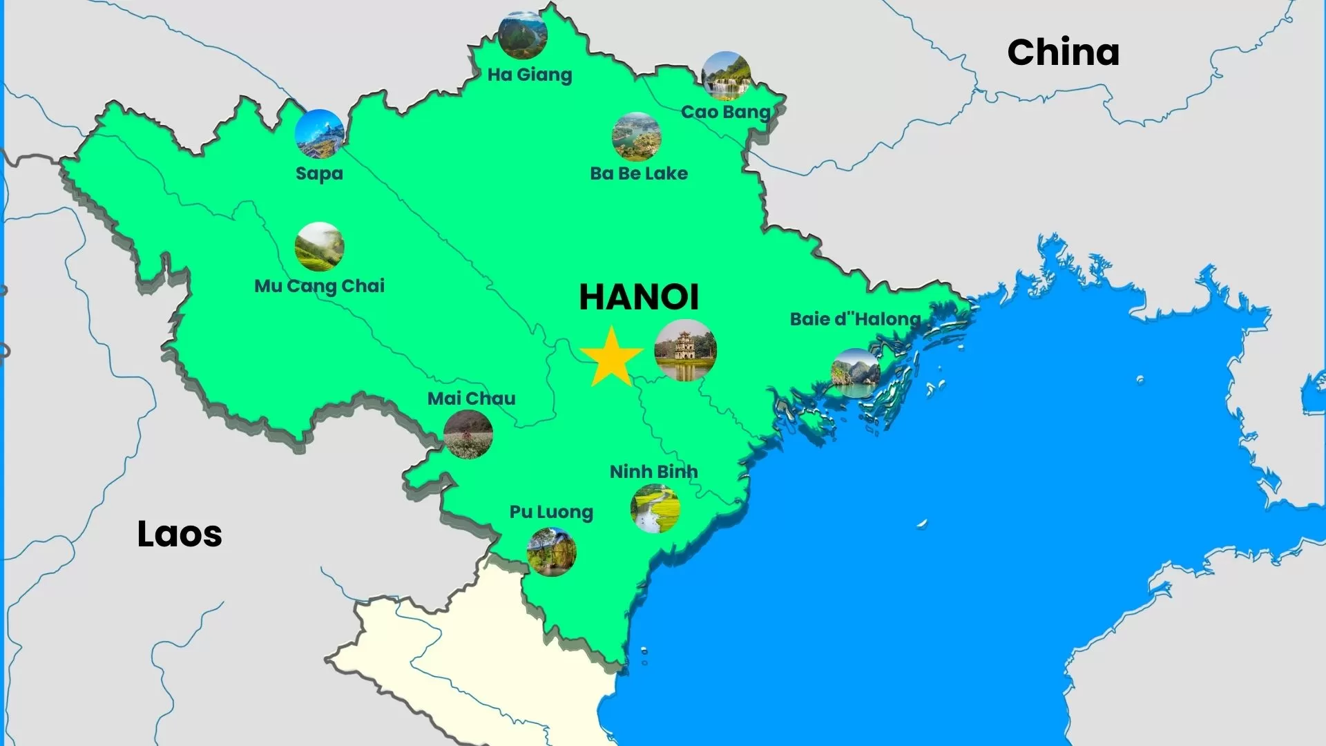 Carte Nord du Vietnam